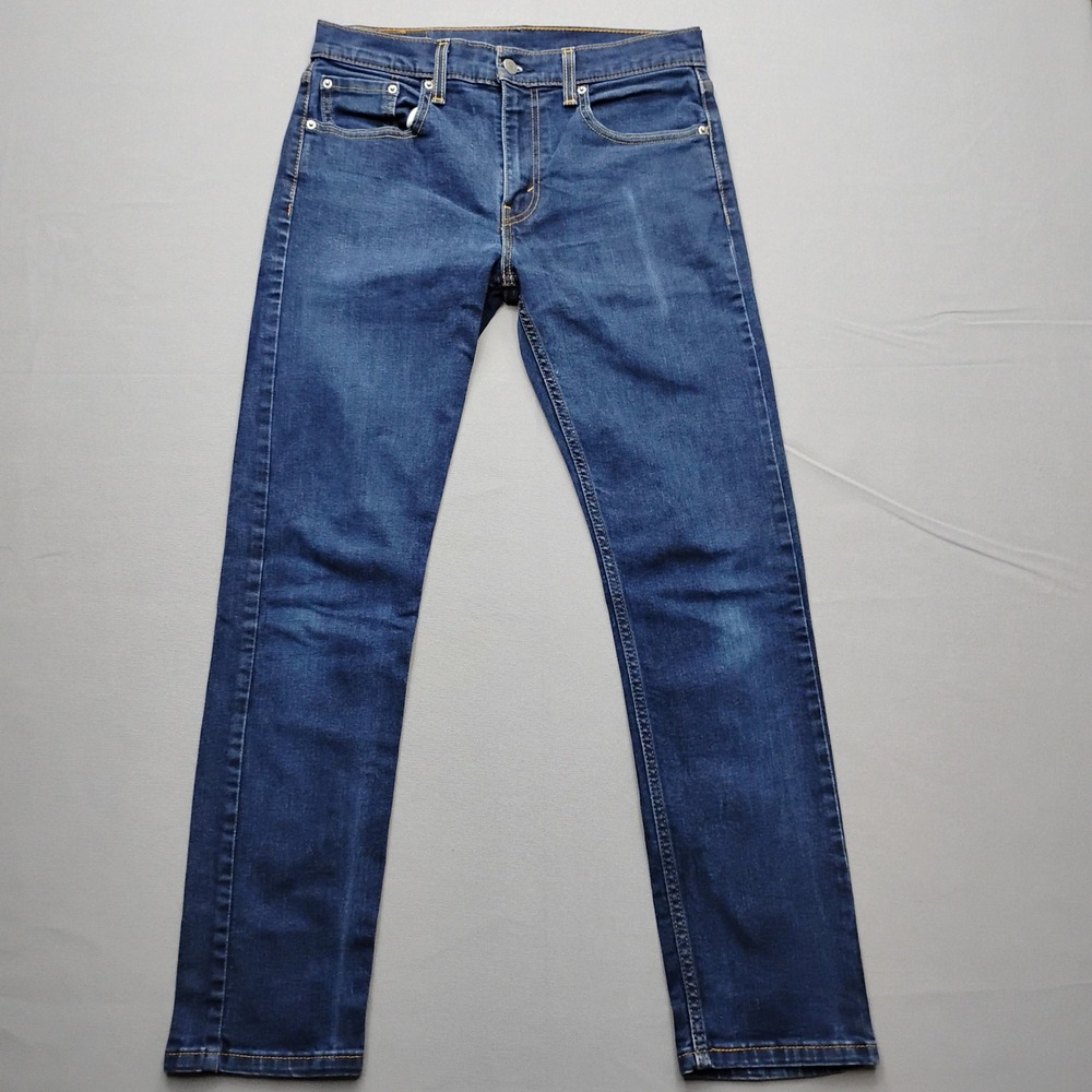 Levi Strauss Men Dark Wash Indigo Slim Fit Stretch Denim Jeans 31x31
